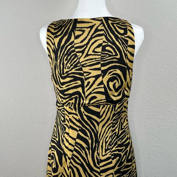 Lost + Wander Helena Sleeveless Black Tan Tiger V-Neck Midi Dress Small NWT - Picture 9 of 15